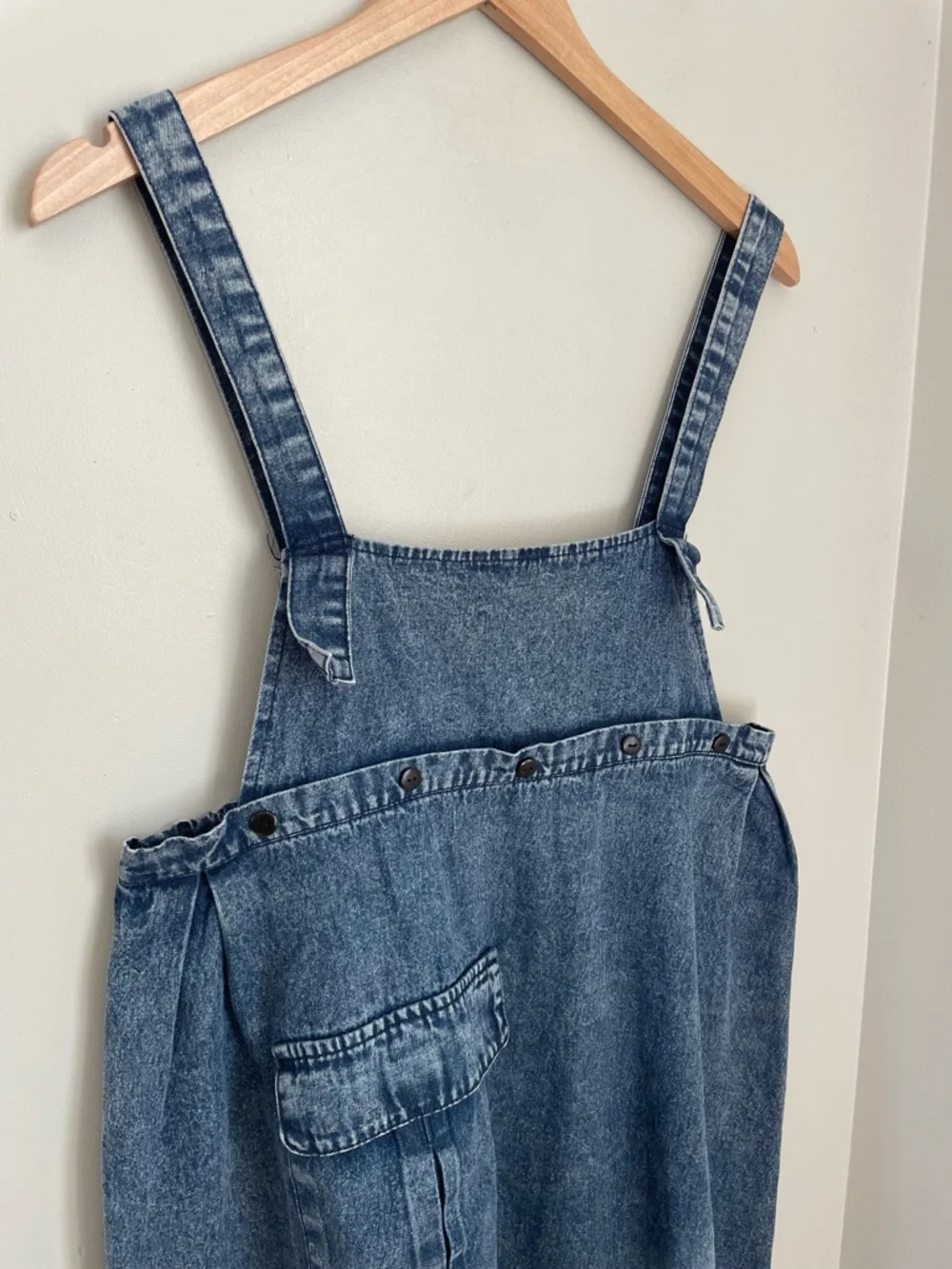 Acid Wash Denim Pinafore Dress Cottagecore Gardencore Coquette Girl Y2K - Picture 3 of 7